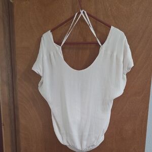 Anthropologie Cream Blouse with Strappy Back